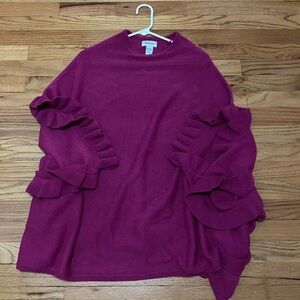 Women’s purple Ruffle poncho XXL